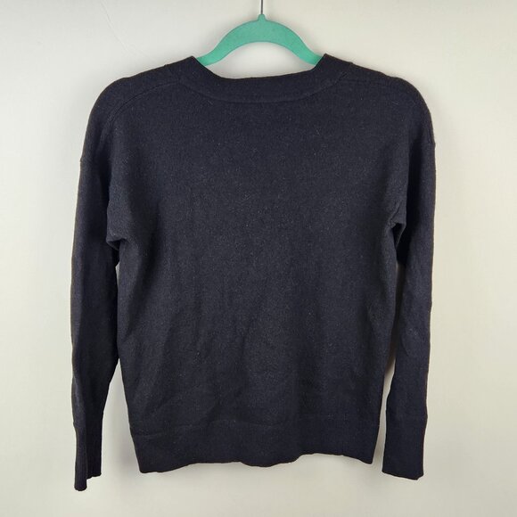 Banana Republic Filpucci Merino Wool Cashmere Slouchy V-Neck Sweater Black sz M - Picture 4 of 8